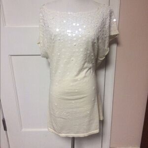La rok cream tunic top dress medium